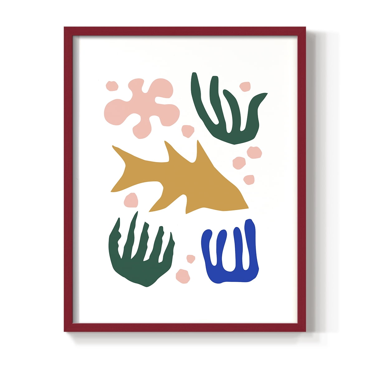 Matisse CDLXVI in Red Solid Wood Framed Print No Nail Hanging