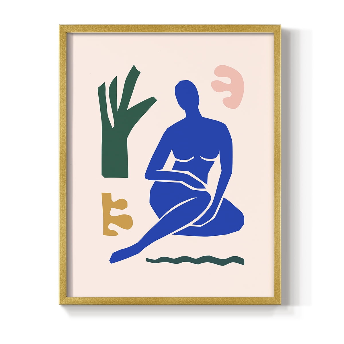 Matisse CDLXVII in Gold Solid Wood Framed Print No Nail Hanging