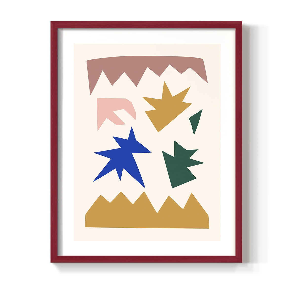 Matisse CDLXVIII in Red Solid Wood Framed Print No Nail Hanging
