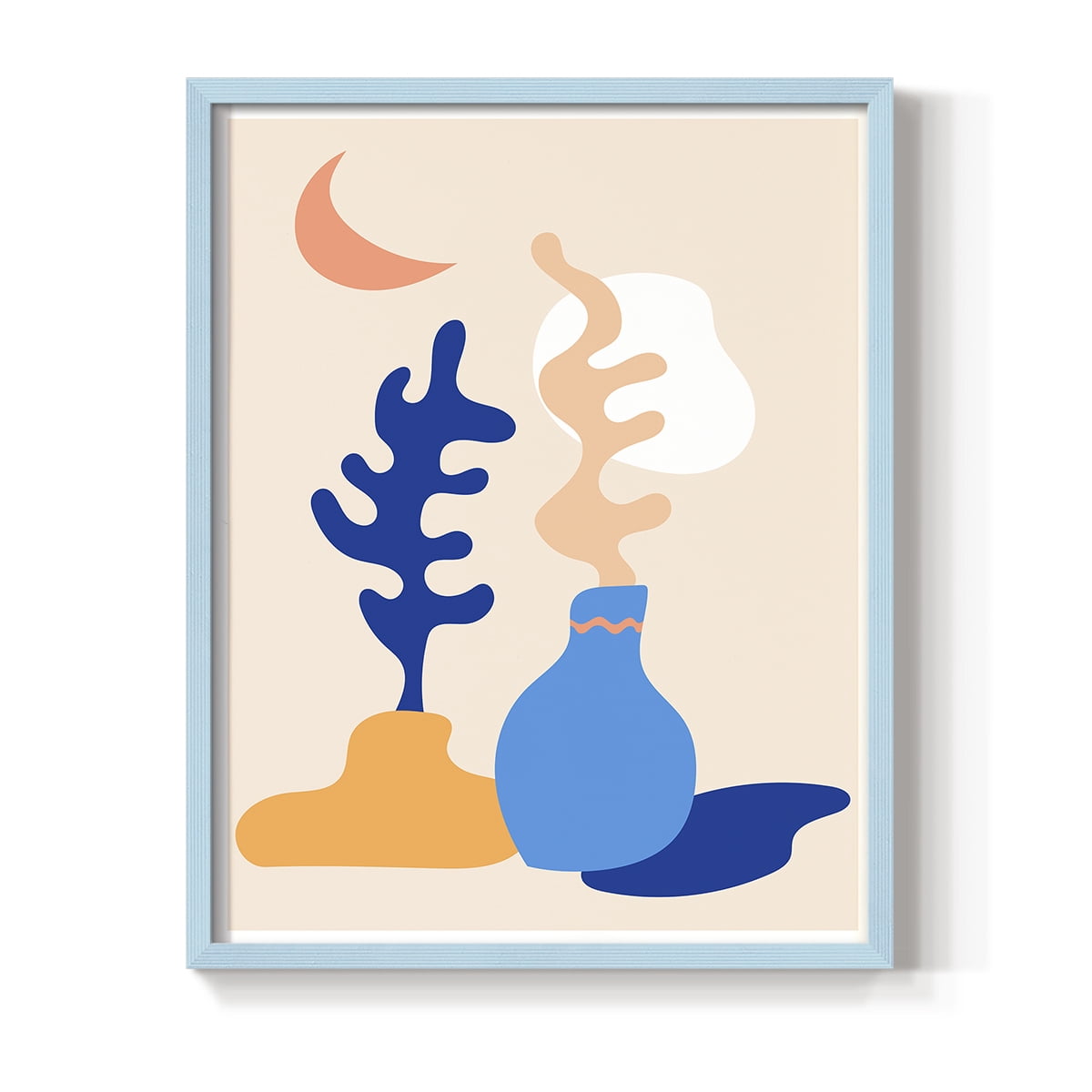 Matisse CDLXX in Blue Solid Wood Framed Print No Nail Hanging