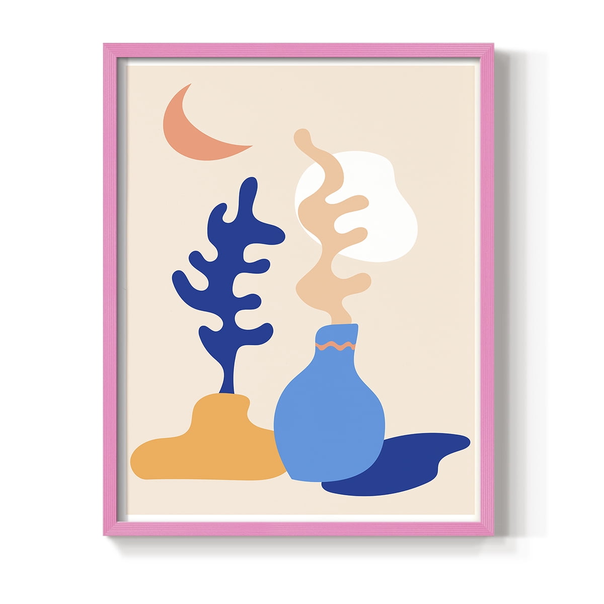 Matisse CDLXX in Pink Solid Wood Framed Print No Nail Hanging