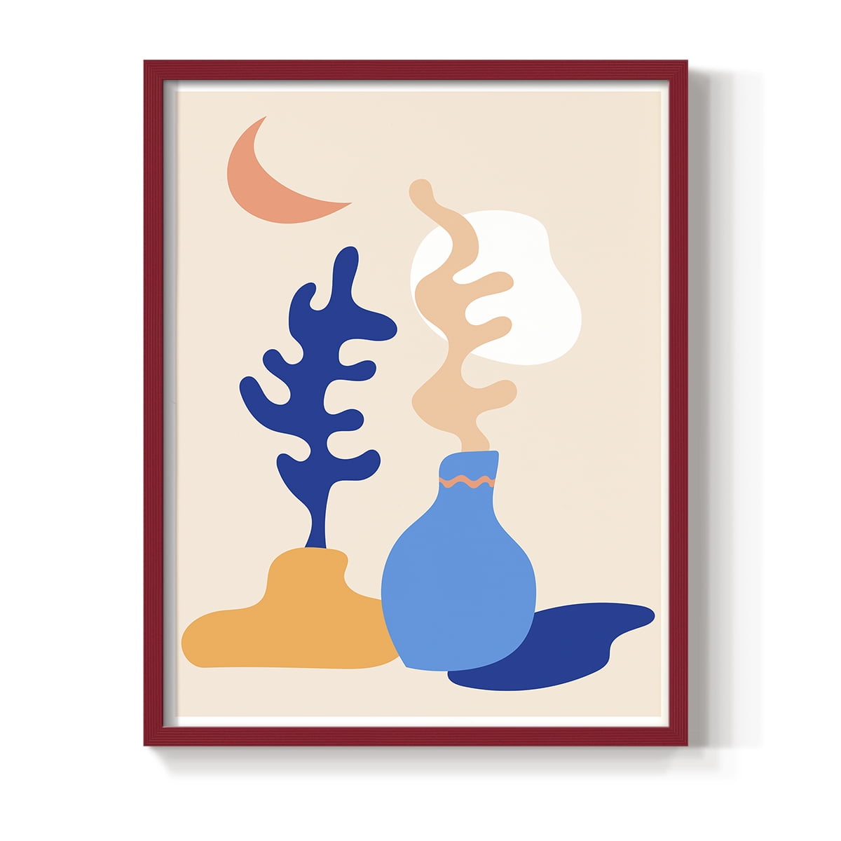 Matisse CDLXX in Red Solid Wood Framed Print No Nail Hanging