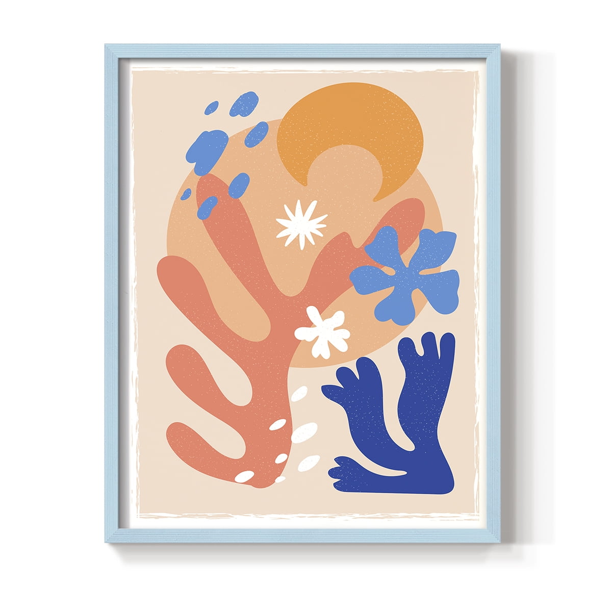 Matisse CDLXXI in Blue Solid Wood Framed Print No Nail Hanging