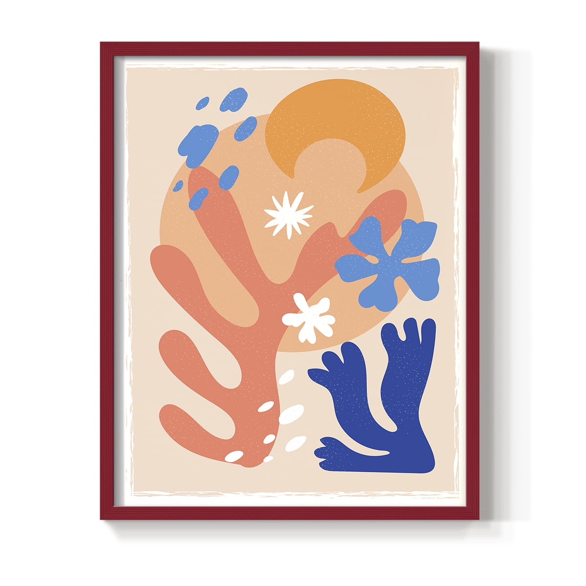 Matisse CDLXXI in Red Solid Wood Framed Print No Nail Hanging