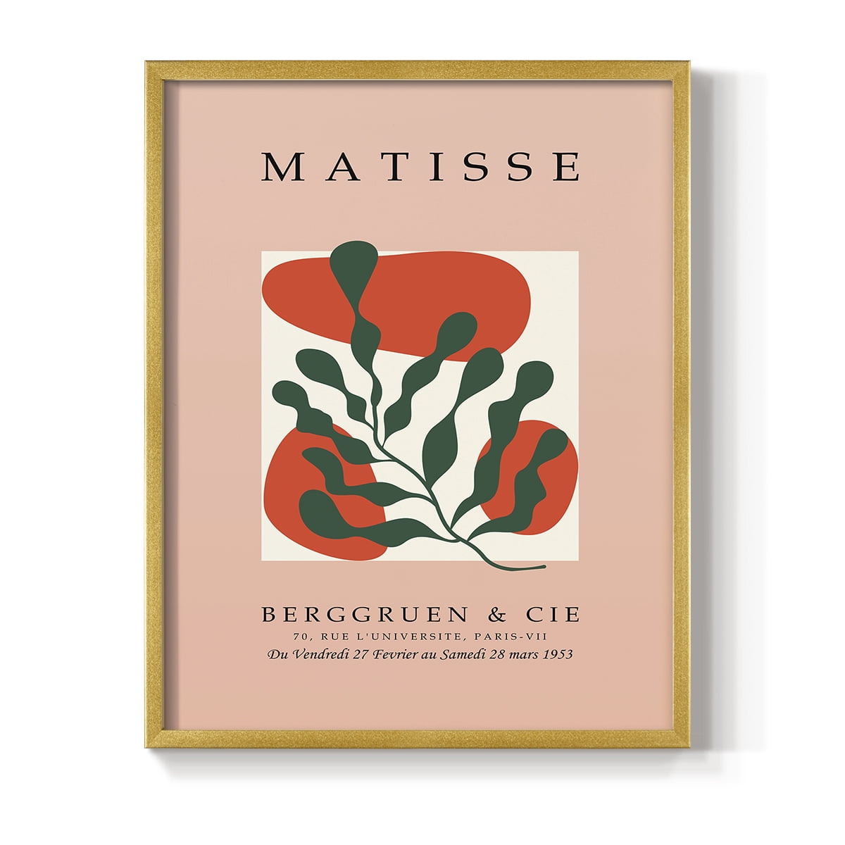 Matisse CDLXXII in Gold Solid Wood Framed Print No Nail Hanging
