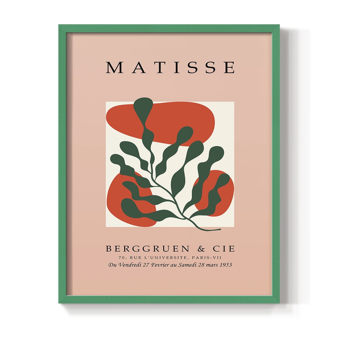 Matisse CDLXXII in Green Solid Wood Framed Print No Nail Hanging