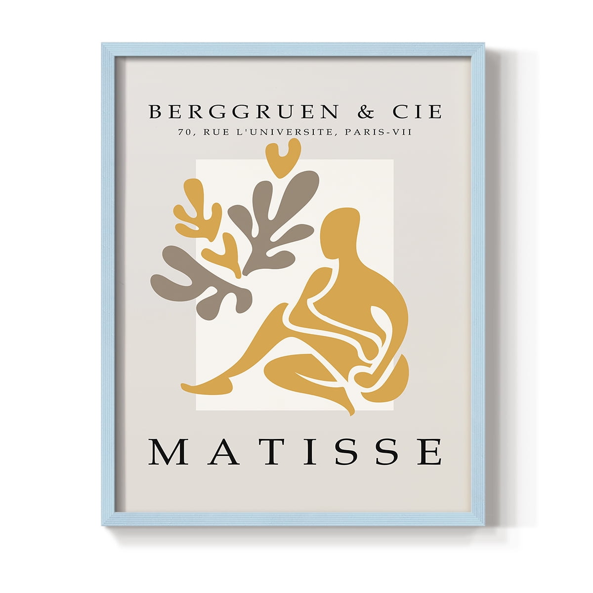 Matisse CDLXXIII in Blue Solid Wood Framed Print No Nail Hanging