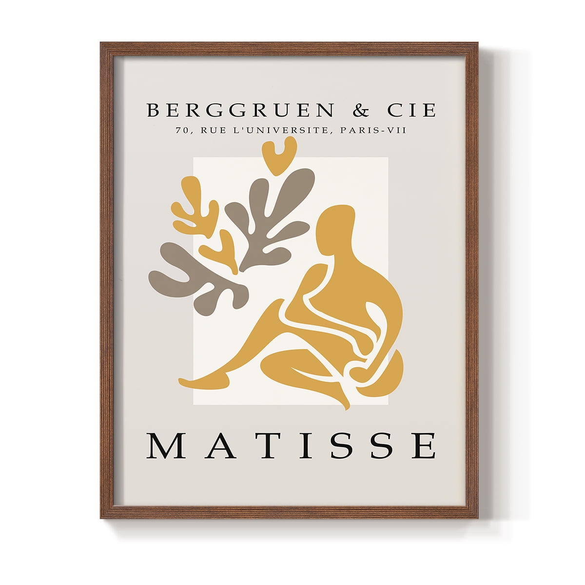 Matisse CDLXXIII in Brown Solid Wood Framed Print No Nail Hanging