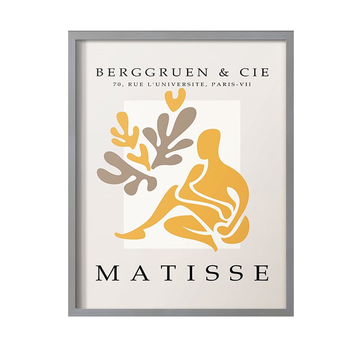 Matisse CDLXXIII in Gray Solid Wood Framed Print No Nail Hanging