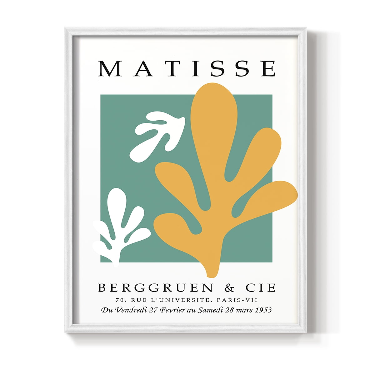 Matisse CDLXXIV in White Solid Wood Framed Print No Nail Hanging