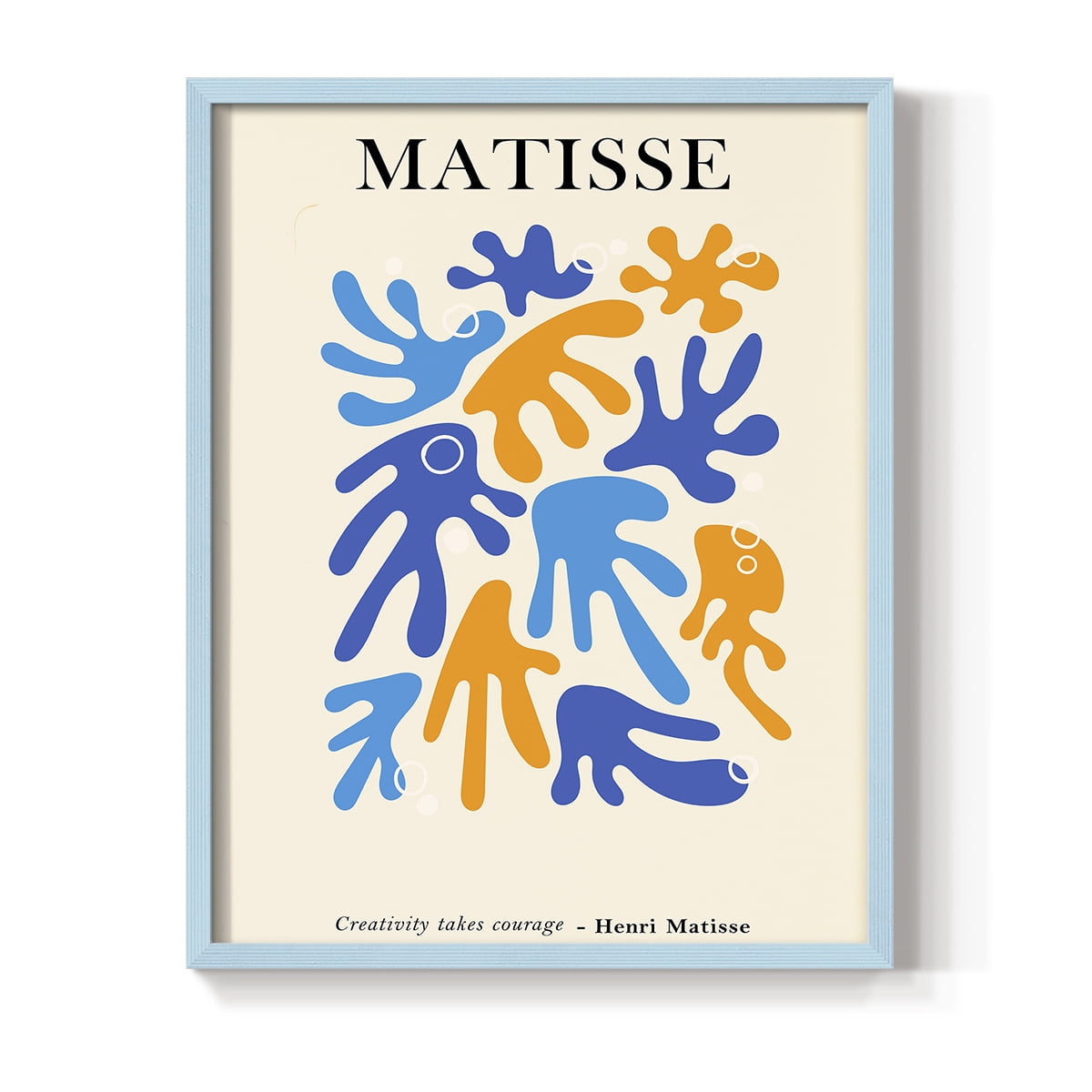 Matisse CDLXXIX in Blue Solid Wood Framed Print No Nail Hanging