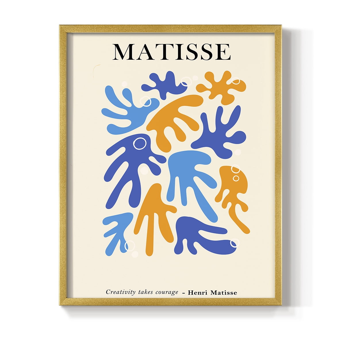 Matisse CDLXXIX in Gold Solid Wood Framed Print No Nail Hanging