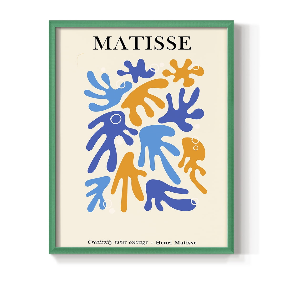 Matisse CDLXXIX in Green Solid Wood Framed Print No Nail Hanging