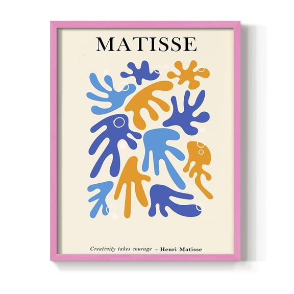Matisse CDLXXIX in Pink Solid Wood Framed Print No Nail Hanging