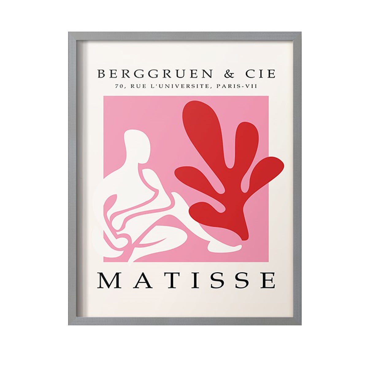 Matisse CDLXXV in Gray Solid Wood Framed Print No Nail Hanging