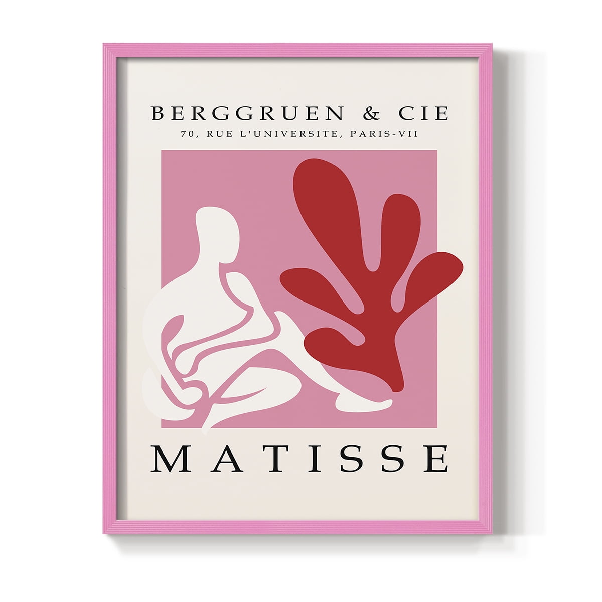 Matisse CDLXXV in Pink Solid Wood Framed Print No Nail Hanging