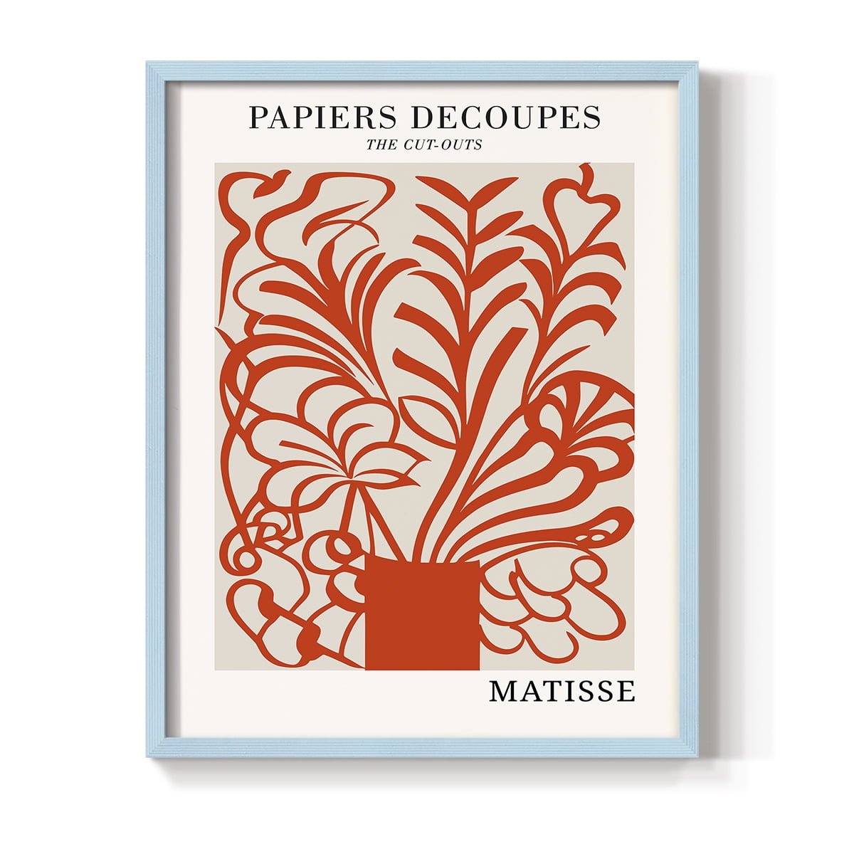 Matisse CDLXXVI in Blue Solid Wood Framed Print No Nail Hanging