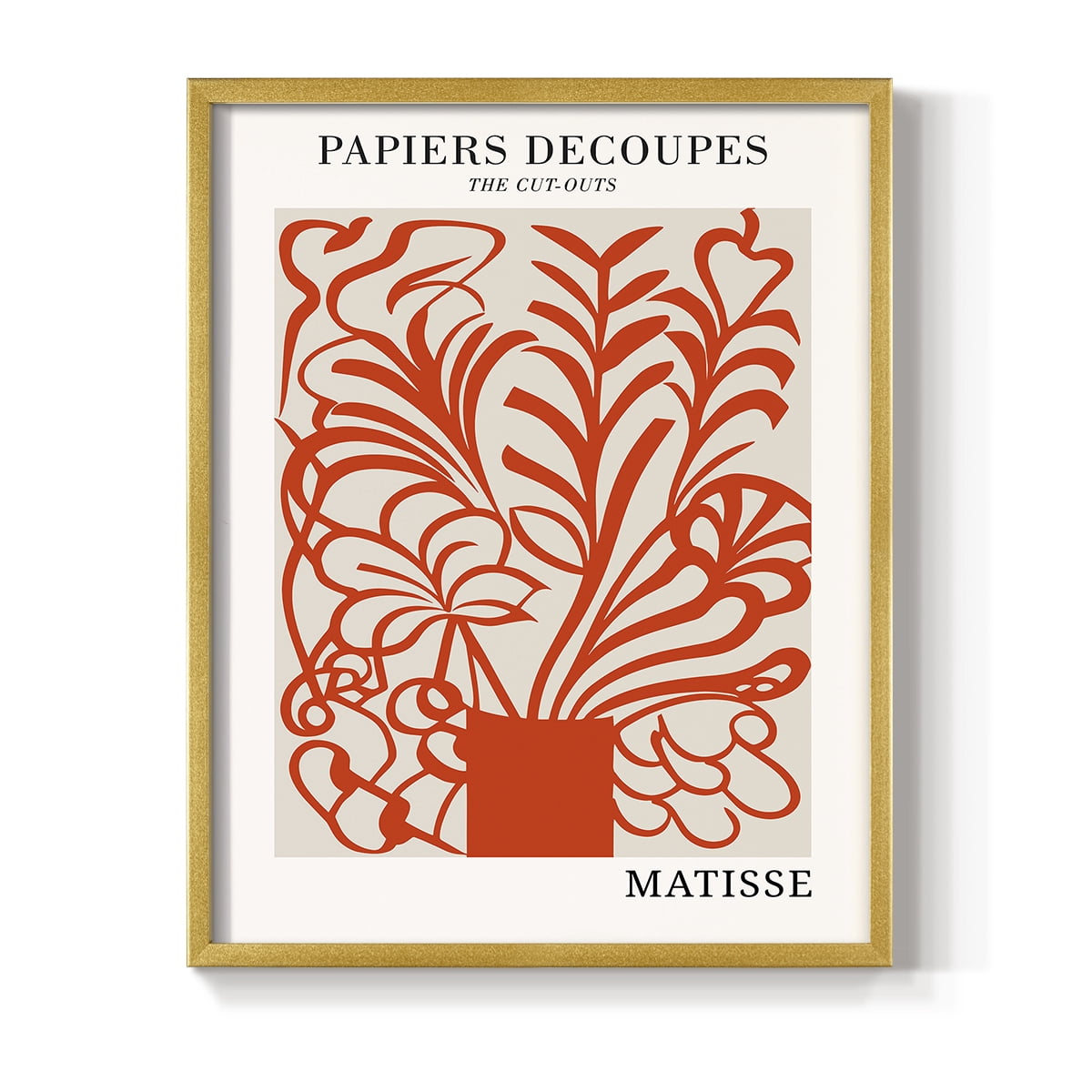 Matisse CDLXXVI in Gold Solid Wood Framed Print No Nail Hanging