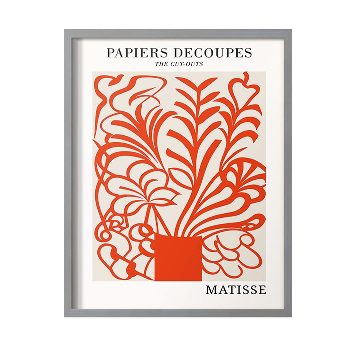 Matisse CDLXXVI in Gray Solid Wood Framed Print No Nail Hanging