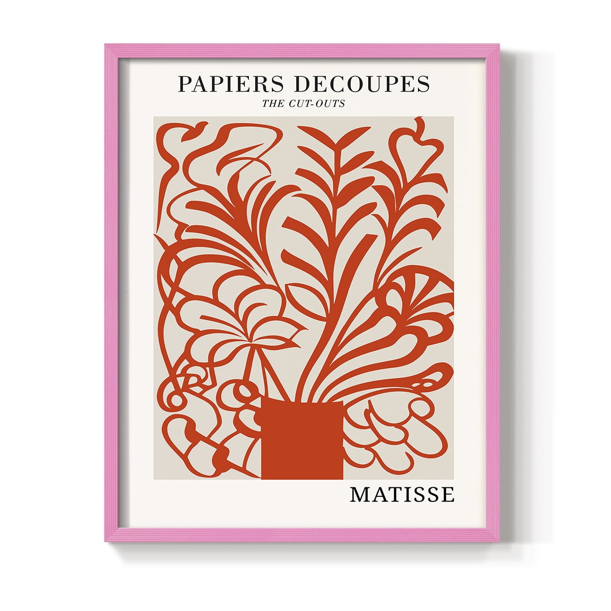 Matisse CDLXXVI in Pink Solid Wood Framed Print No Nail Hanging