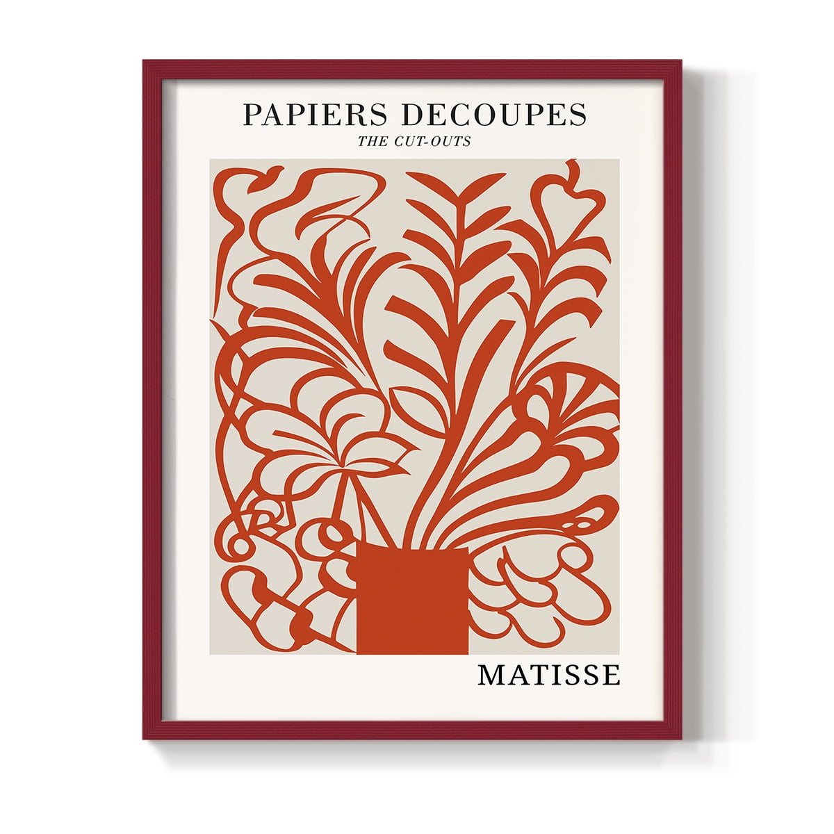 Matisse CDLXXVI in Red Solid Wood Framed Print No Nail Hanging