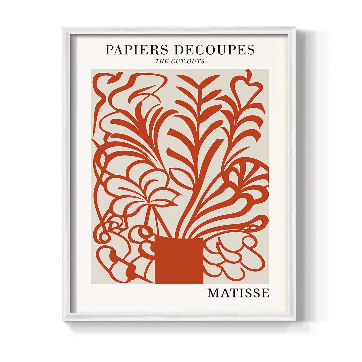 Matisse CDLXXVI in White Solid Wood Framed Print No Nail Hanging