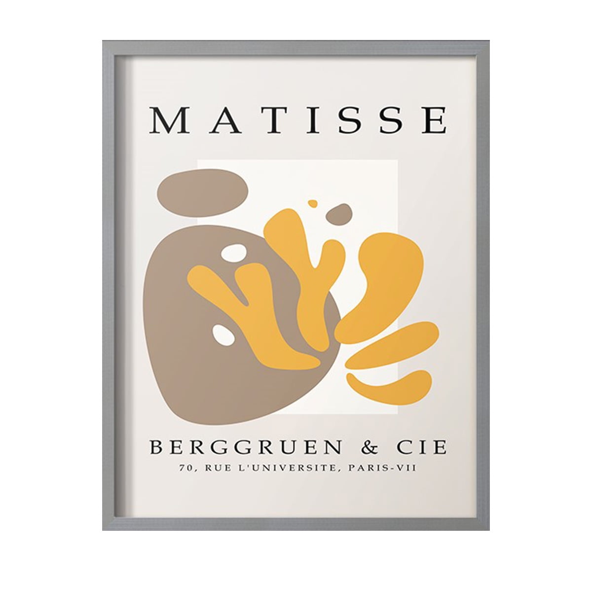 Matisse CDLXXVII in Gray Solid Wood Framed Print No Nail Hanging
