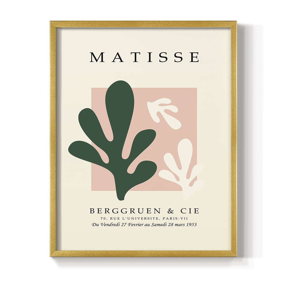 Matisse CDLXXVIII in Gold Solid Wood Framed Print No Nail Hanging