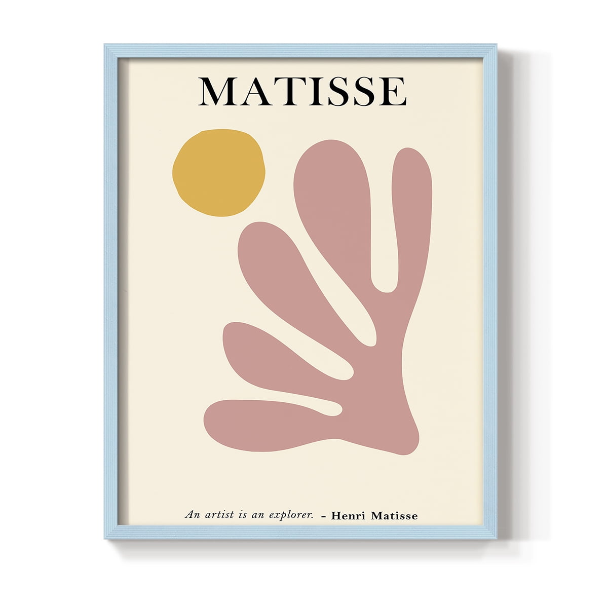 Matisse CDLXXX in Blue Solid Wood Framed Print No Nail Hanging