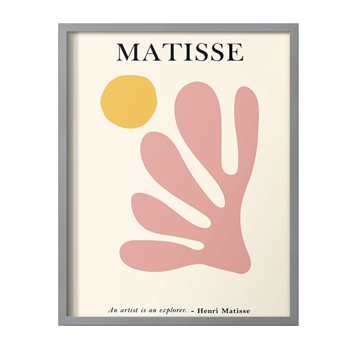 Matisse CDLXXX in Gray Solid Wood Framed Print No Nail Hanging