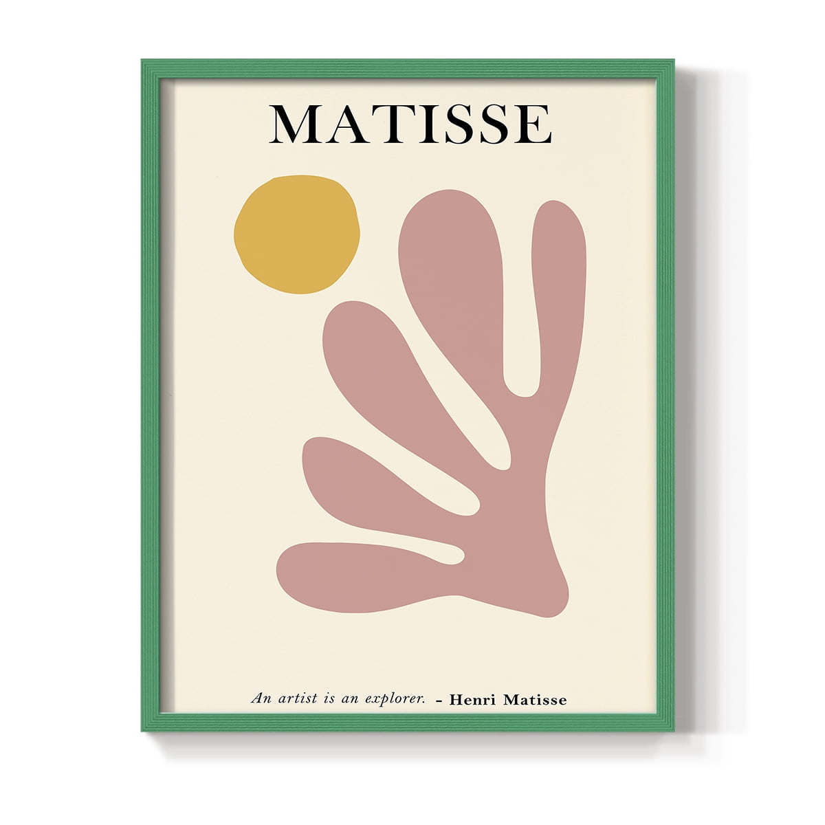 Matisse CDLXXX in Green Solid Wood Framed Print No Nail Hanging