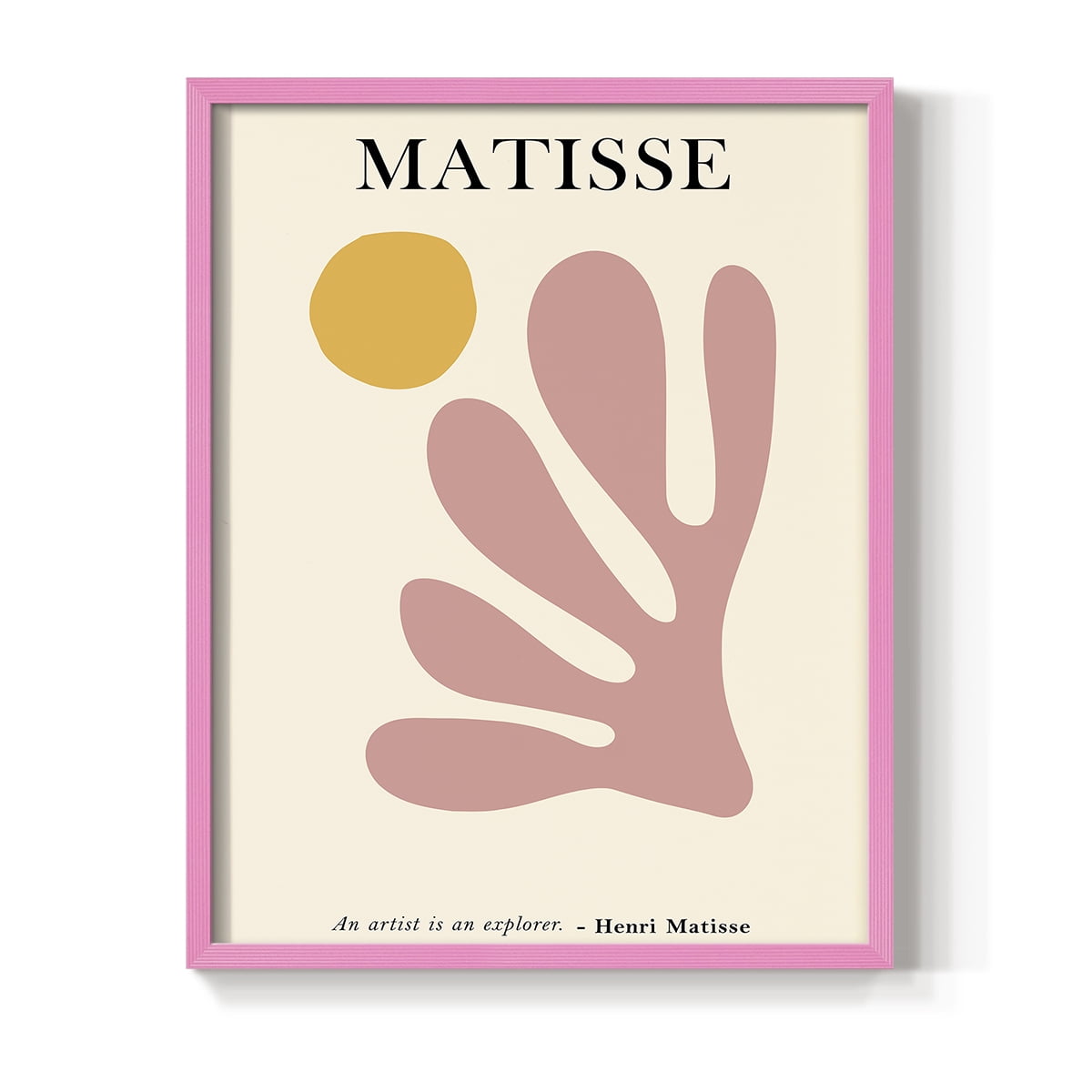Matisse CDLXXX in Pink Solid Wood Framed Print No Nail Hanging