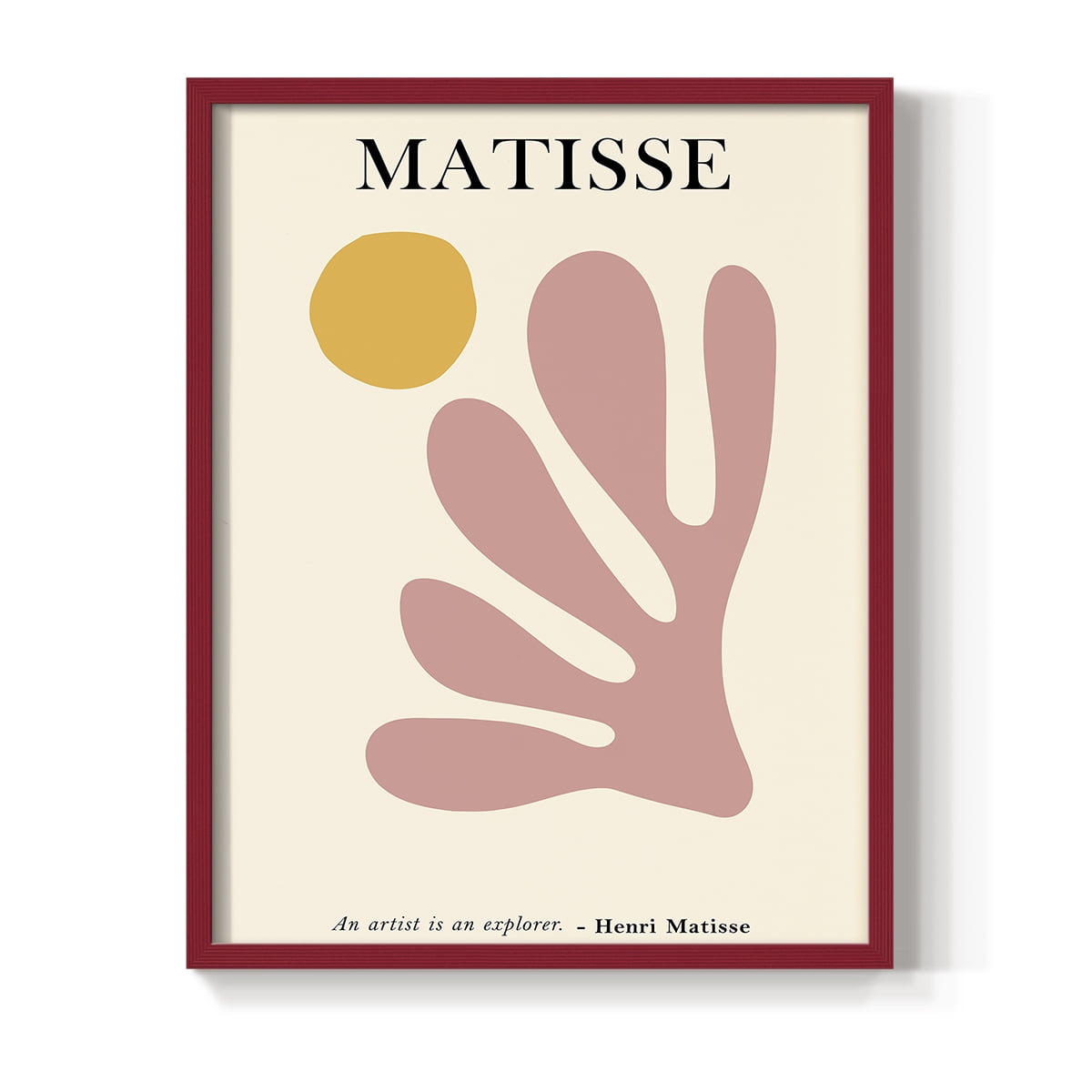 Matisse CDLXXX in Red Solid Wood Framed Print No Nail Hanging