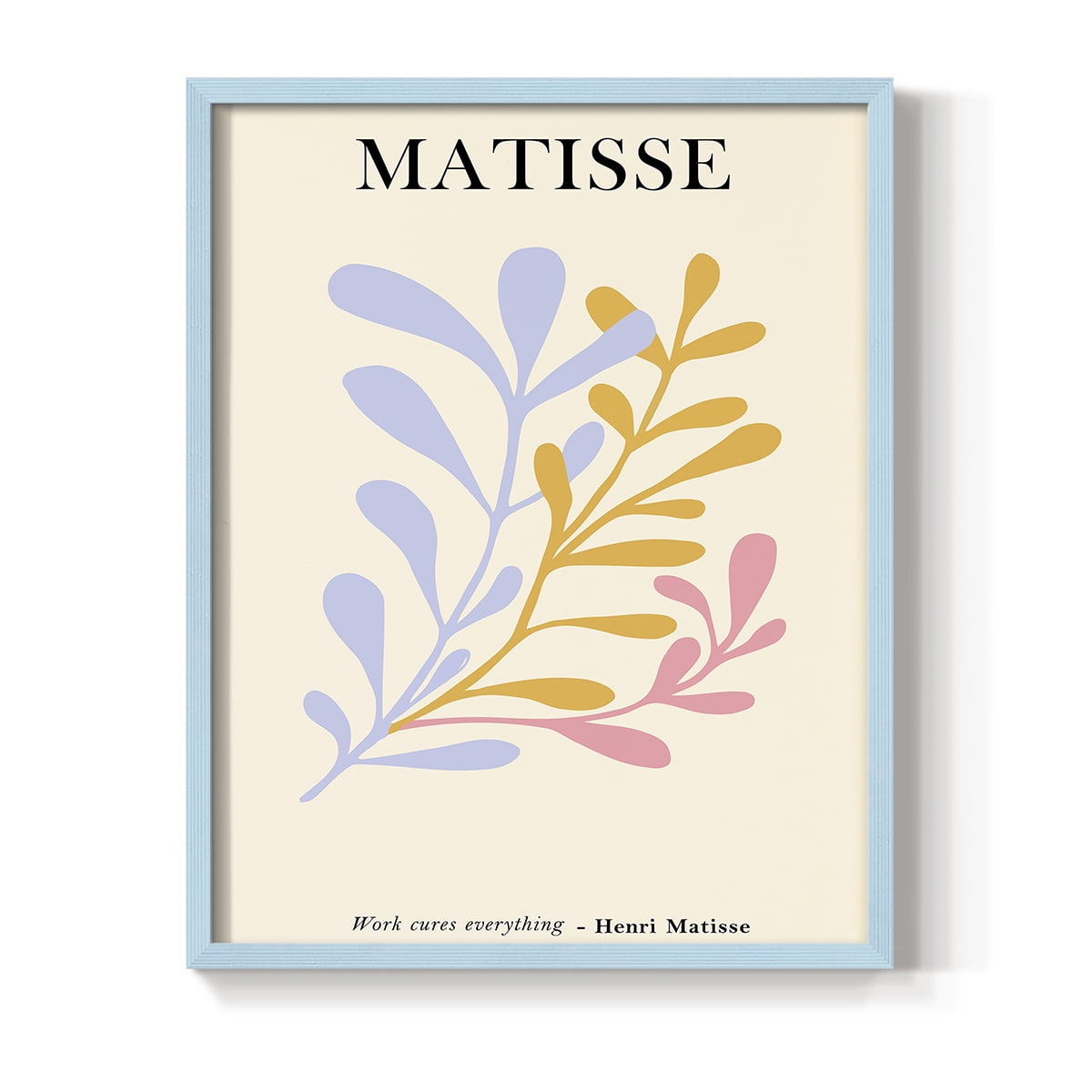 Matisse CDLXXXI in Blue Solid Wood Framed Print No Nail Hanging