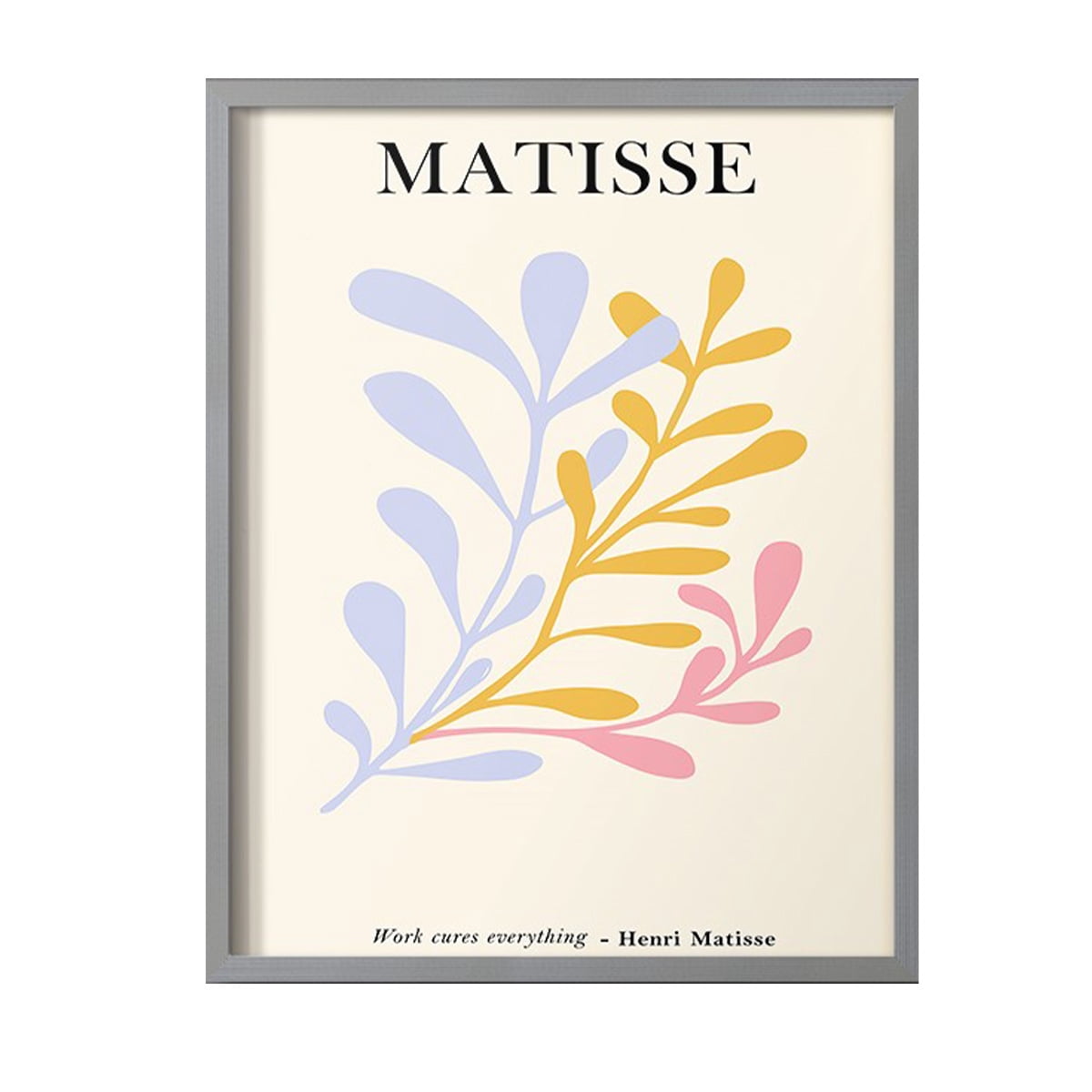 Matisse CDLXXXI in Gray Solid Wood Framed Print No Nail Hanging