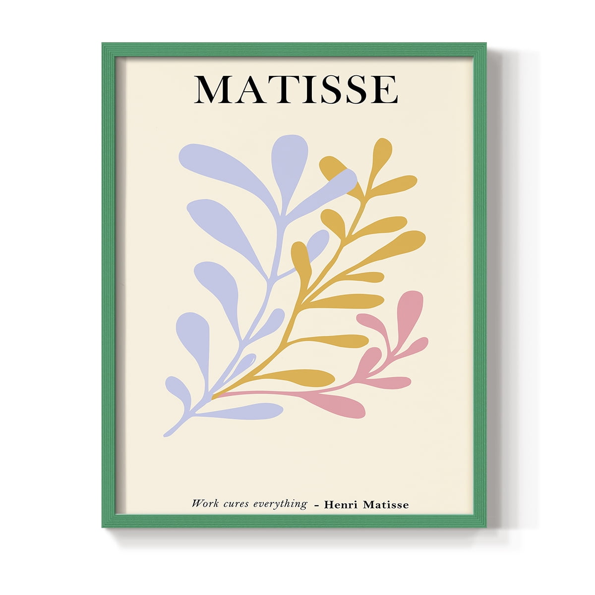 Matisse CDLXXXI in Green Solid Wood Framed Print No Nail Hanging