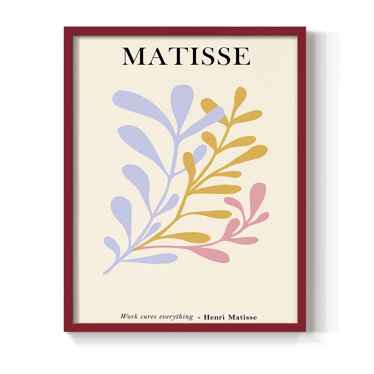 Matisse CDLXXXI in Red Solid Wood Framed Print No Nail Hanging