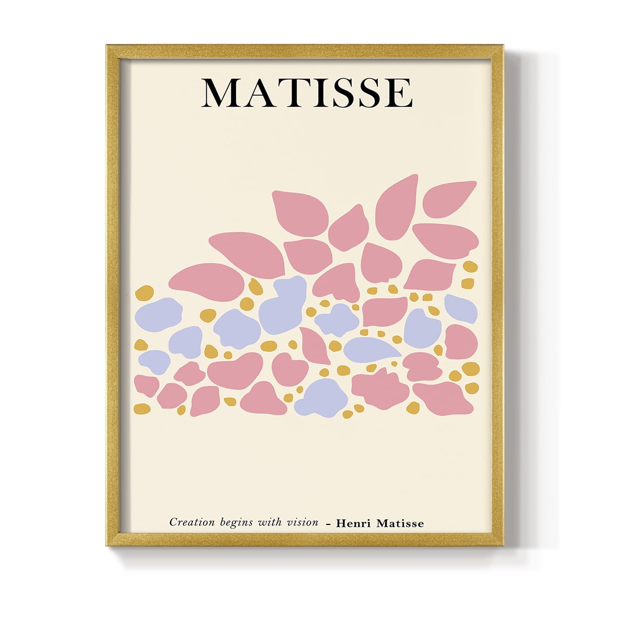Matisse CDLXXXII in Gold Solid Wood Framed Print No Nail Hanging