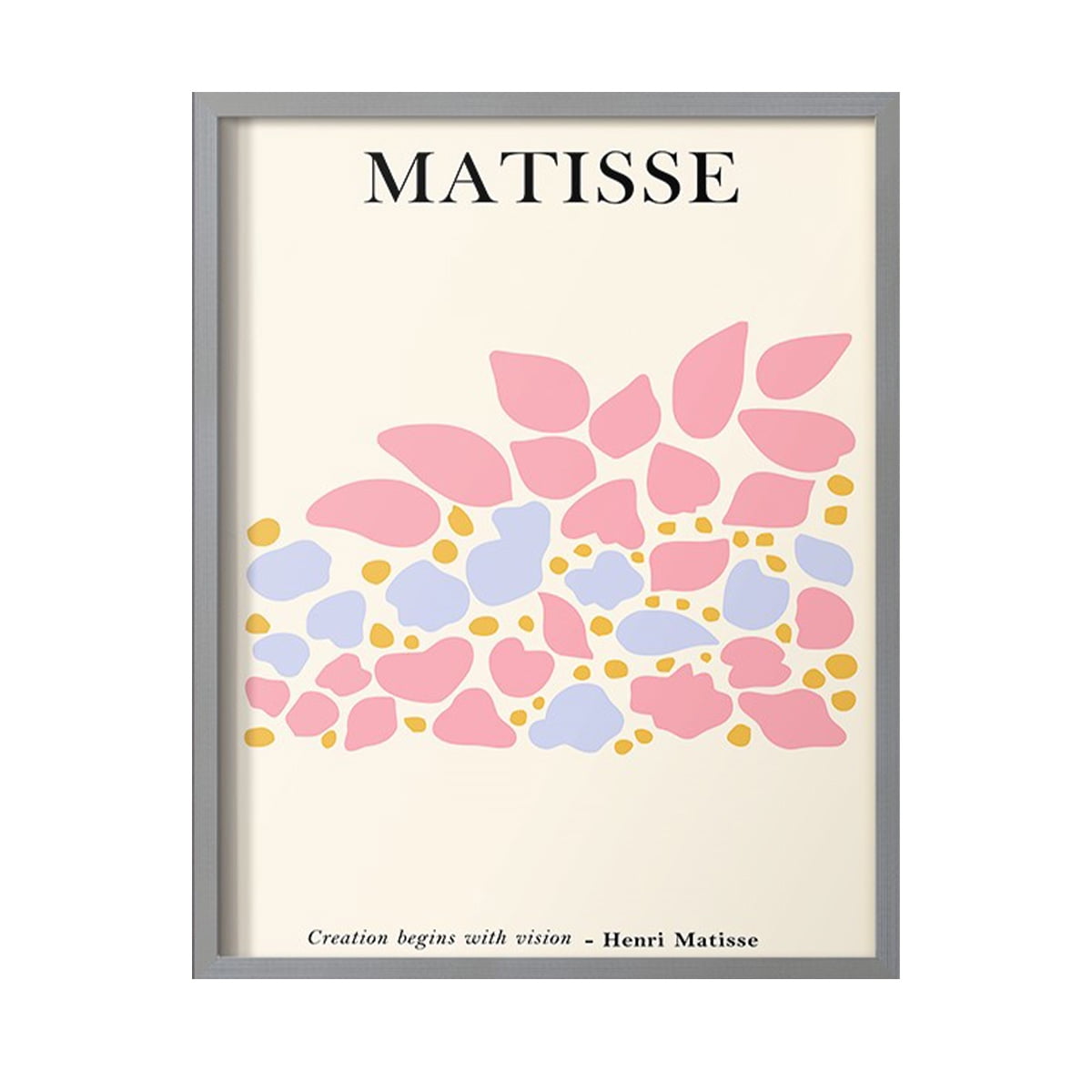 Matisse CDLXXXII in Gray Solid Wood Framed Print No Nail Hanging