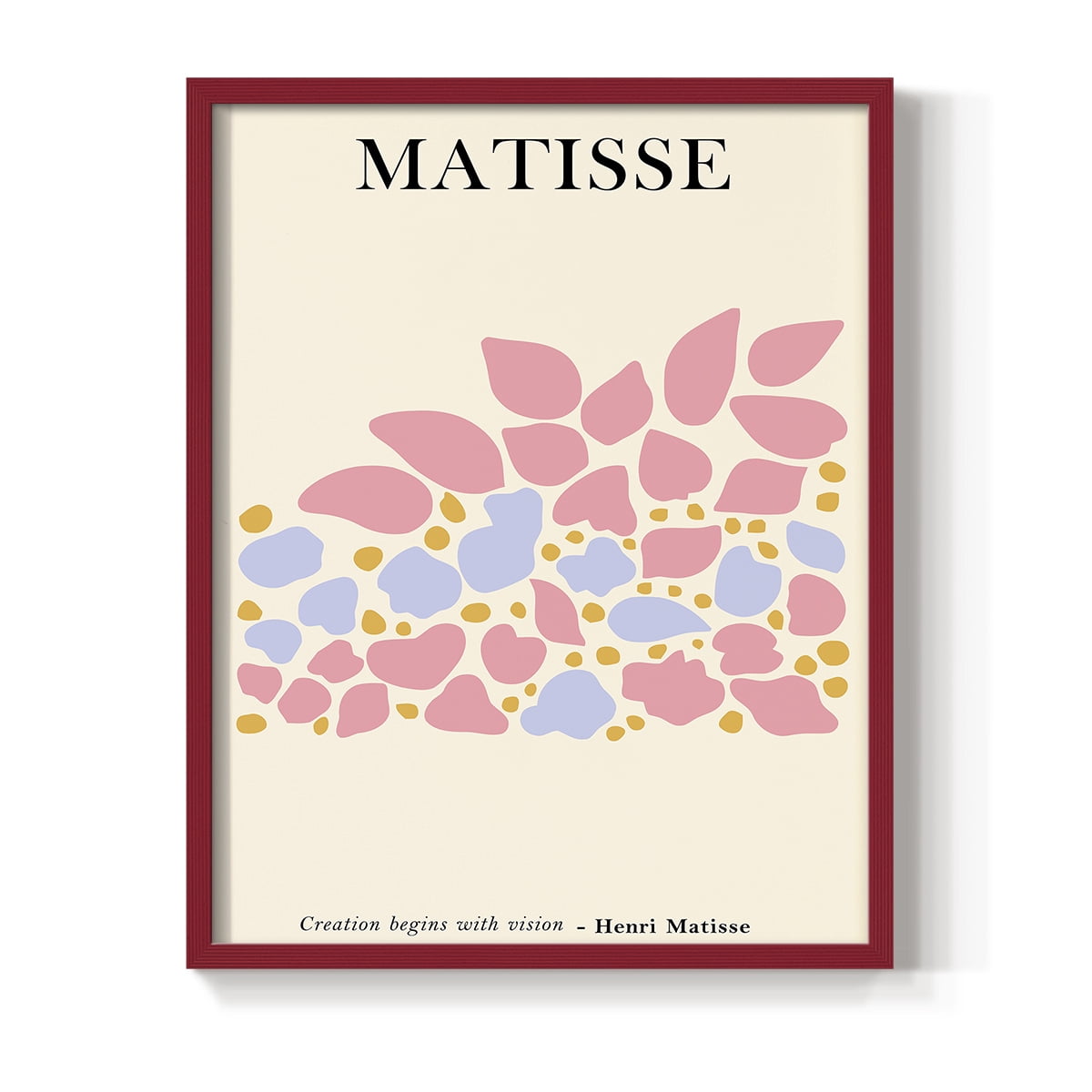 Matisse CDLXXXII in Red Solid Wood Framed Print No Nail Hanging