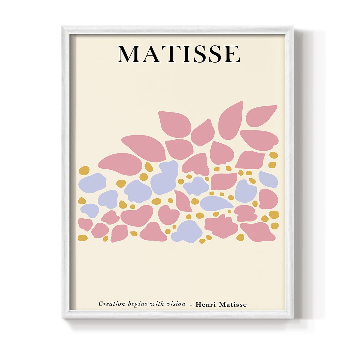 Matisse CDLXXXII in White Solid Wood Framed Print No Nail Hanging