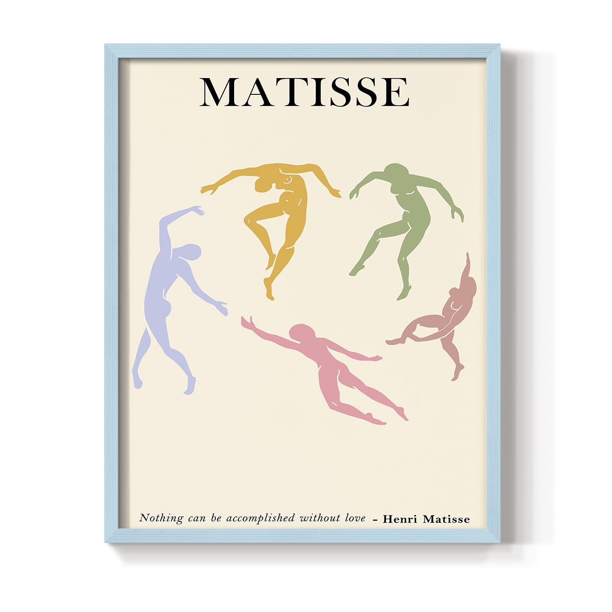 Matisse CDLXXXIII in Blue Solid Wood Framed Print No Nail Hanging