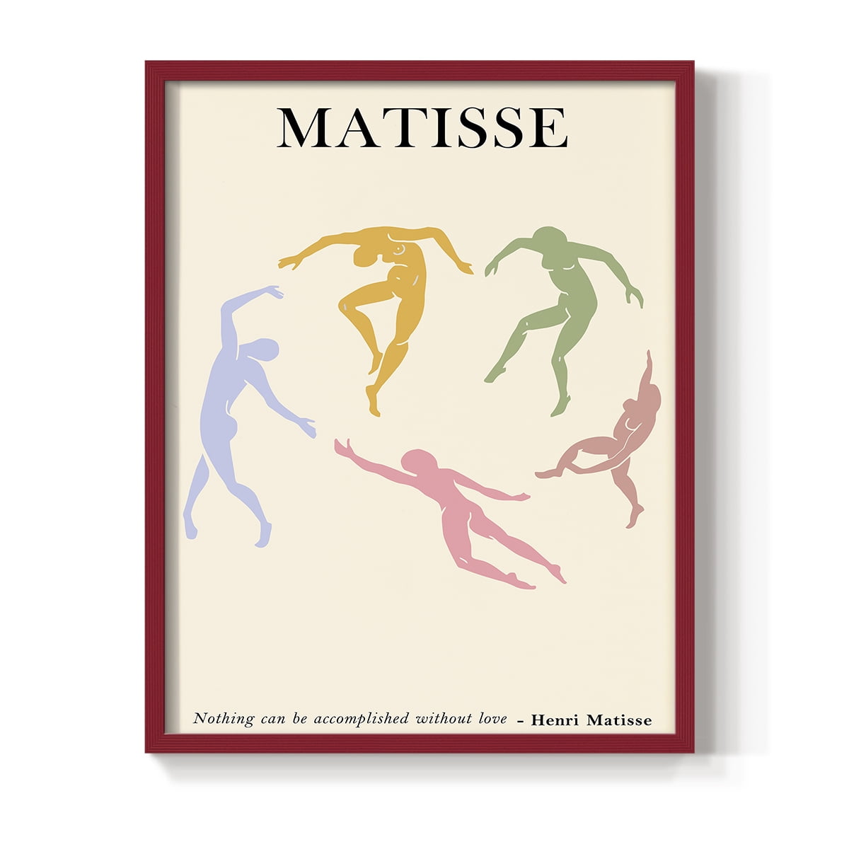 Matisse CDLXXXIII in Red Solid Wood Framed Print No Nail Hanging