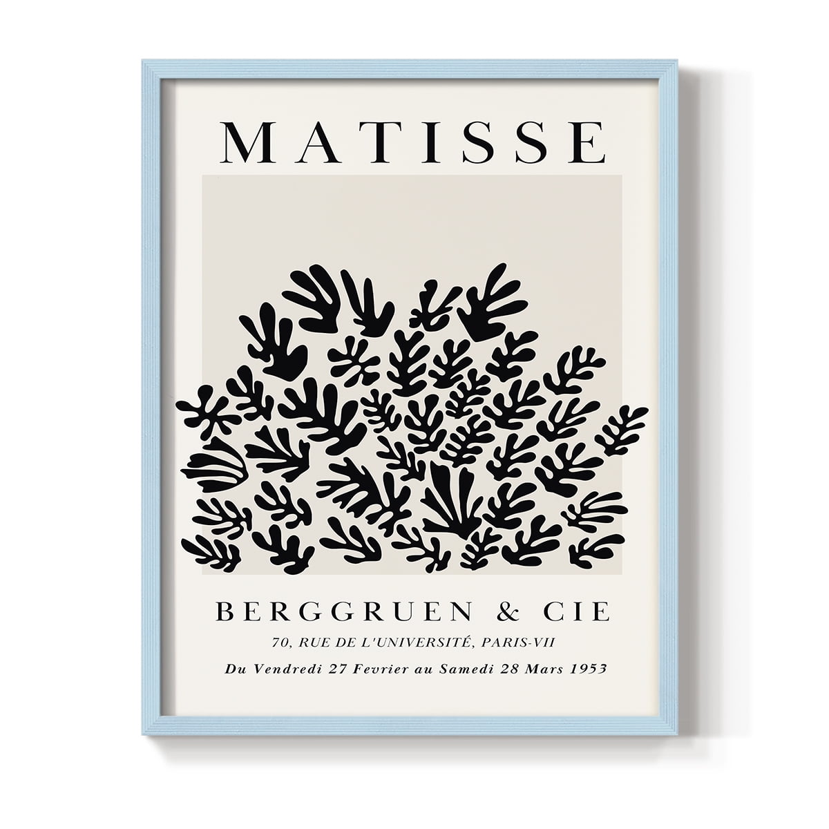Matisse CDLXXXIX in Blue Solid Wood Framed Print No Nail Hanging