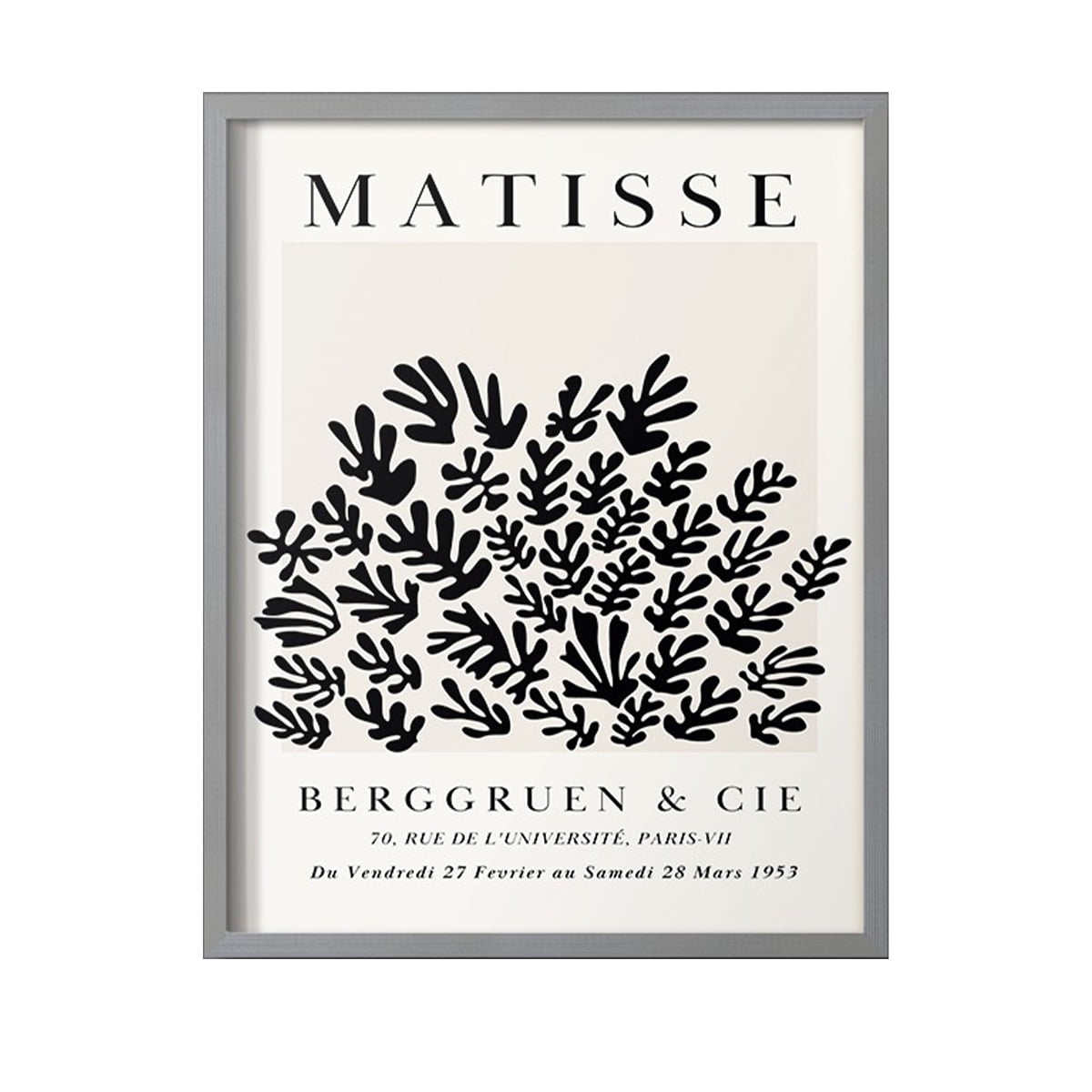 Matisse CDLXXXIX in Gray Solid Wood Framed Print No Nail Hanging
