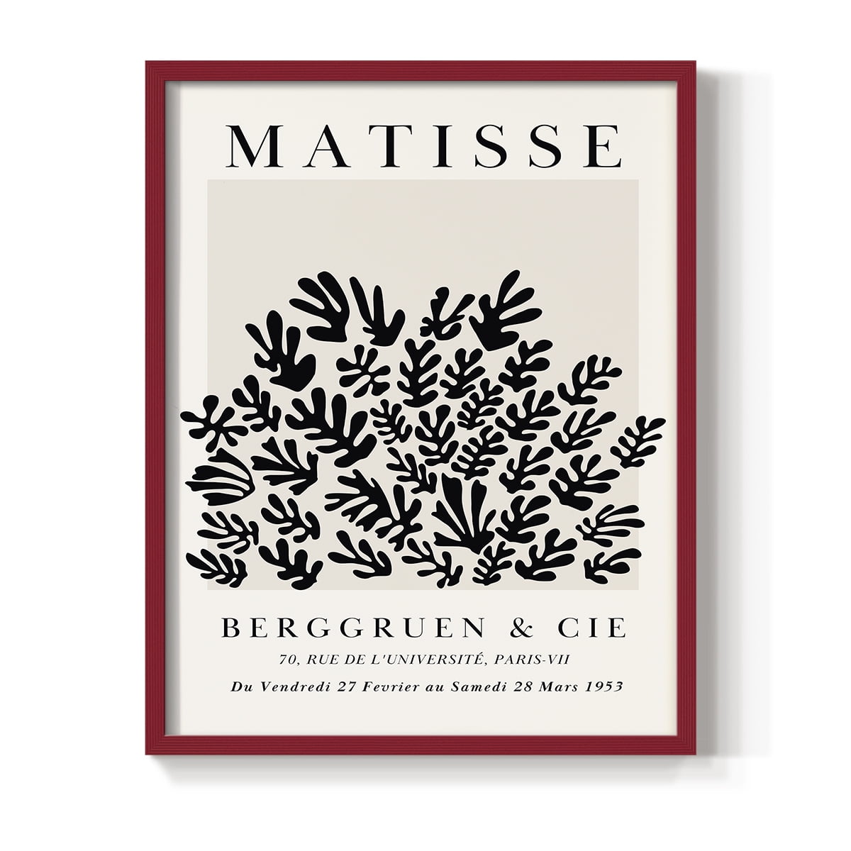 Matisse CDLXXXIX in Red Solid Wood Framed Print No Nail Hanging