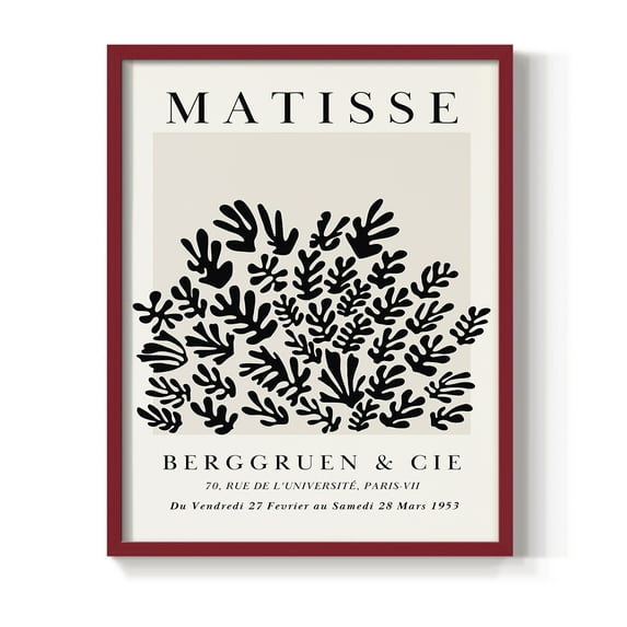 Matisse CDLXXXIX in Red Solid Wood Framed Print No Nail Hanging