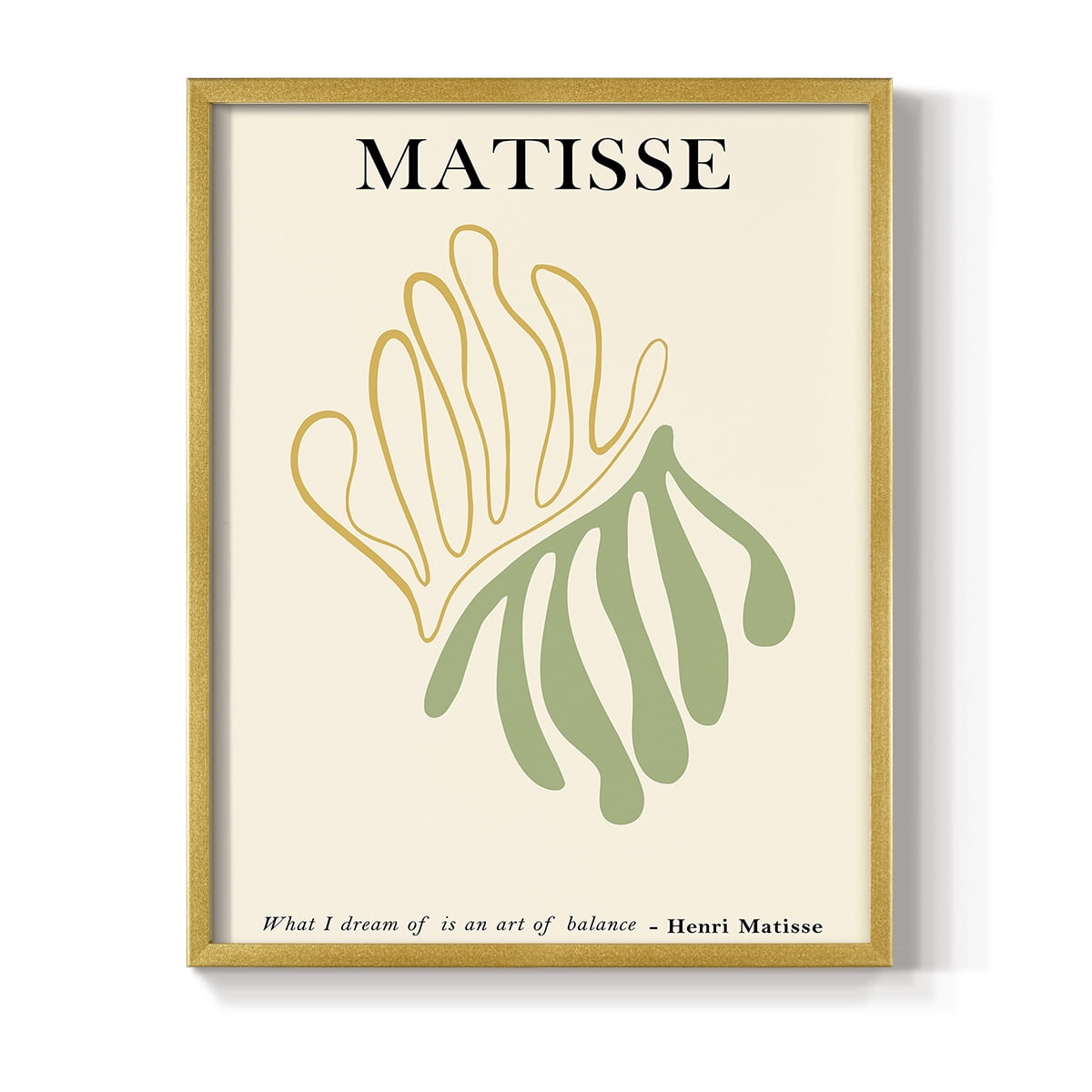 Matisse CDLXXXV in Gold Solid Wood Framed Print No Nail Hanging