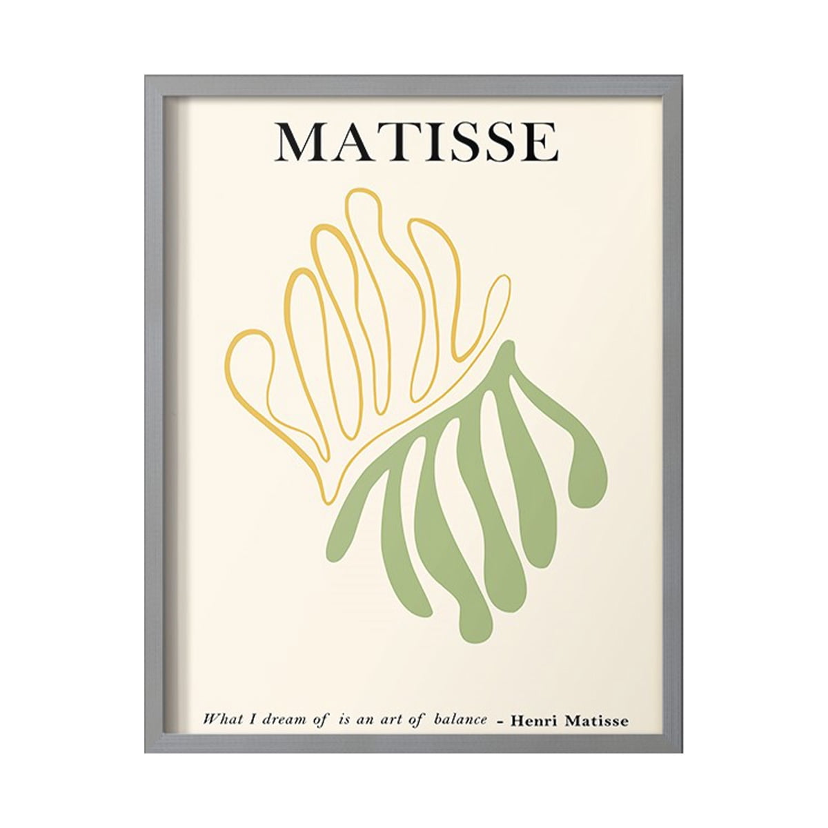 Matisse CDLXXXV in Gray Solid Wood Framed Print No Nail Hanging