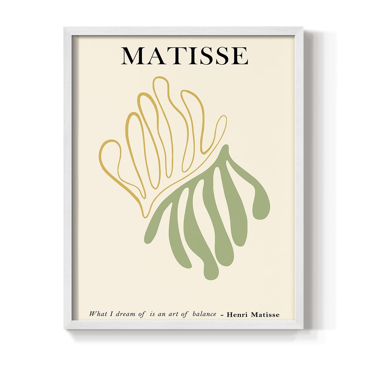Matisse CDLXXXV in White Solid Wood Framed Print No Nail Hanging